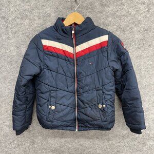 Tommy Hilfiger Winter Jacket Boy's, Puffer Quilted, Full Zip, Navy Blue,  Size S